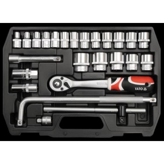Uzmaucamo galviņu komplekts 1/2'' 25 gab. (yt-3874) YATO