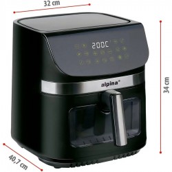 Aerogrils Alpina XXL, melna krās., 1800 W, 9 l (502785828)