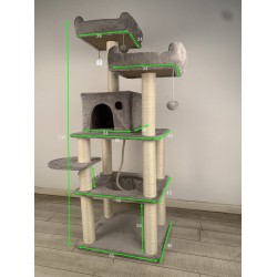 Kaķu skrāpējamais stabs Höppy, 55 cm x 45 cm x 145 cm (502383930)