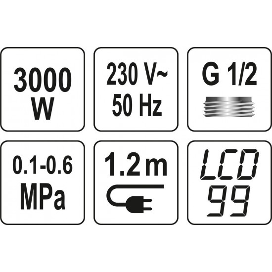 Elektriskais ūdens sildītājs / maisītājs ar dušu | LCD | KATLA-3 (75923)