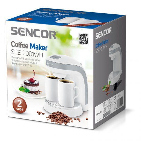 Kafijas automāts, 0,3L, 350W Sencor (SCE2001WH) Kafijas automāts, 0,3L, 350W Sencor (SCE2001WH)