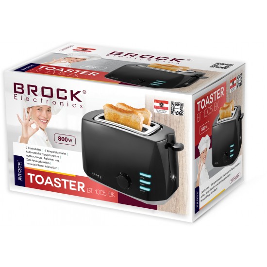 BROCK Tosteris, melns 800W BROCK Tosteris, melns 800W